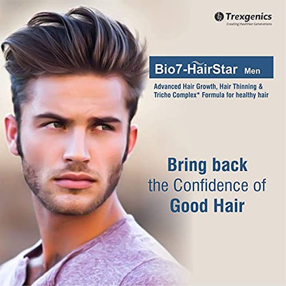 Trexgenics BIO7-HAIRSTAR MEN Advanced Hair Support Tricho Complex ONE-A-DAY Formula (60 Veg. Capsules) (Pack of 1)