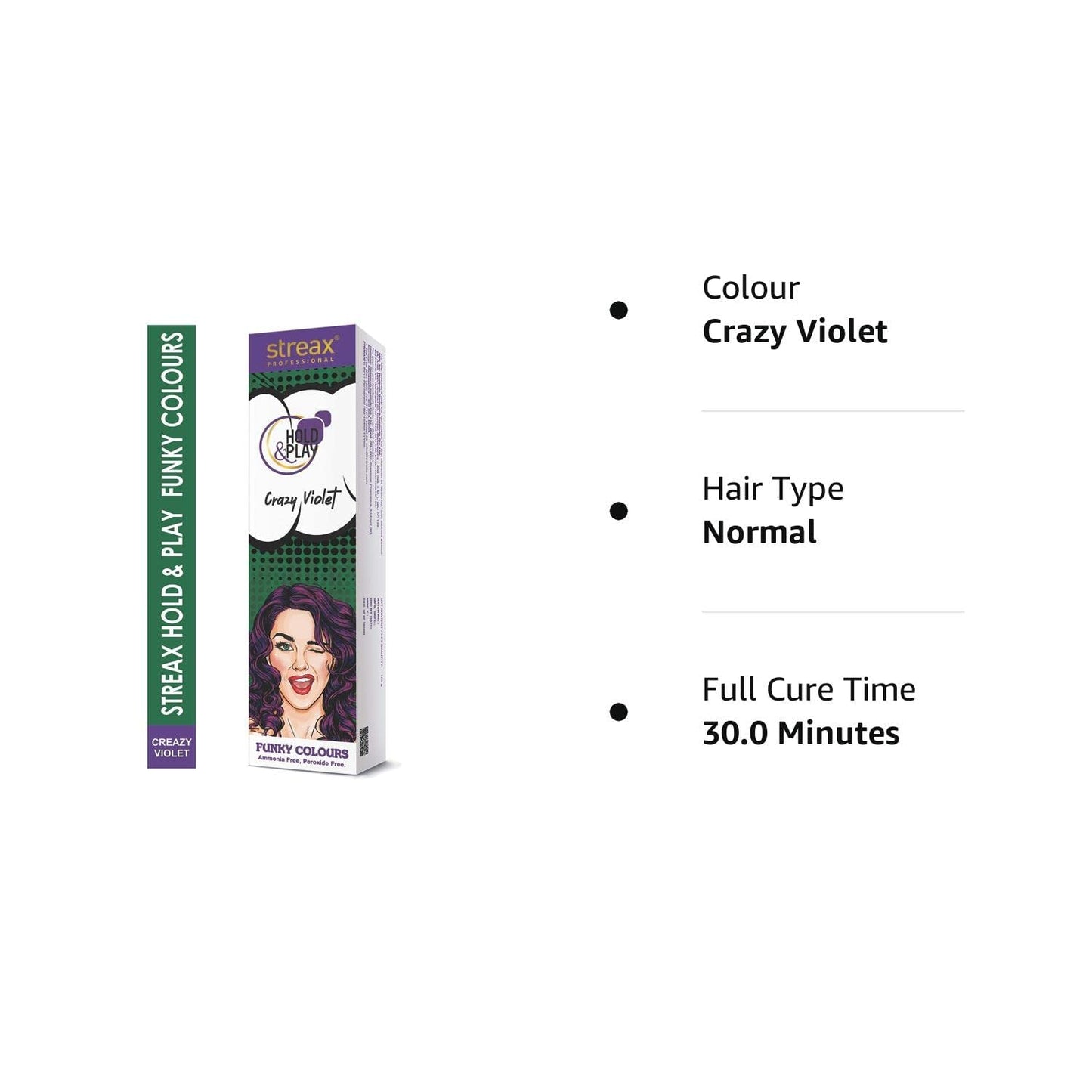 Streax Professional Hold & Play Funky Colour 100g (Crazy Violet)