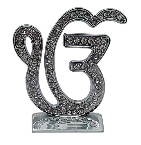 Sikh Religious Symbol EK Onkar Idol IK Onkar Idol (B-58) Silver Metal Statue for Home Décor Car Dashboard Mandir Showpiece