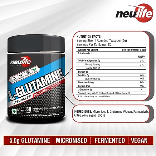 Procel (NEULIFE) Fermented L-Glutamine Powder 400g Micronized &Vegan (Unflavored)