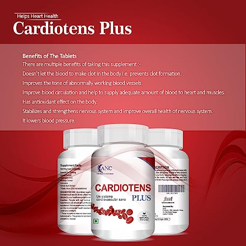 ANC CARDIOTENS PLUS with Arjuna Extract & Moringa Extract Heart Health Supplement (60 Capsules) for Men & Women -Pack of 1