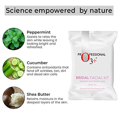 O3+ Bridal Facial Kit for Radiant & Glowing Skin - Suitable for All Skin Types (Single Use)