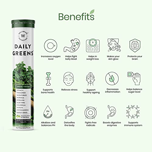 Wellbeing Nutrition Daily Probiotic + Prebiotic & Daily Greens, Wholefood Multivitamin - 36 Effervescent Tabs