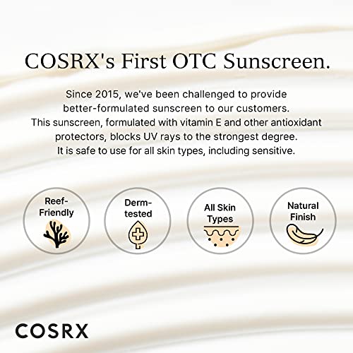 COSRX Vitamin E SPF 50+ Daily Sunscreen, Reef Safe, No Whitecast, OTC Vitalizing Sunscreen, Strong Protection Against UVA and UVB Rays | 50ml