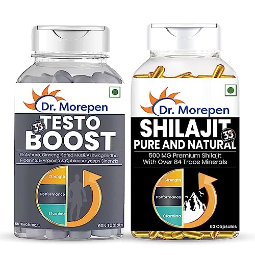 DR. MOREPEN Testo Boost - 60 Tablets & Shilajit 60 Capsules