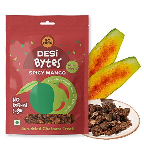 GO DESi - DESi Chaat Spicy Mango | Mango Chaat | Mango Chips | Fruit Snacks , 180gm