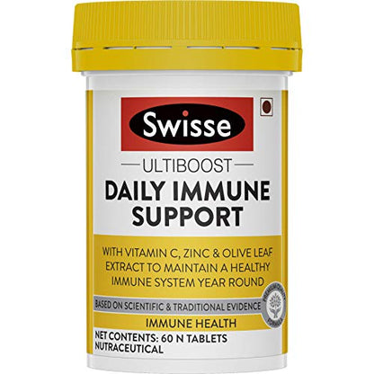 Swisse Ultiboost Daily immune Support for Immunity with Vitamin C, Zinc & Olive leaf extract - 60 tablets