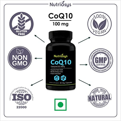 Nutriosys CoQ10 100mg (90 Veg Capsules), Pack of - 2