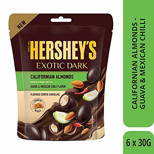 Hershey's Exotic Dark Chocolate - Californian Almond Seasoned with Guava-Mexican Chili Flavor 30g ( Pack of 6)