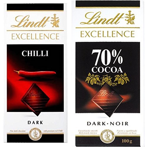 Lindt Excellence Chilli and Cocoa/Chocolate Combo -100 G