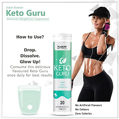 Vokin Biotech Keto Guru For weight Loss With Effervescent Water Soluble 20 Tablets