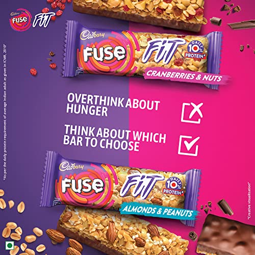 Cadbury Fuse Fit Snack Bar with Almonds & Peanuts, 6 x 40 g
