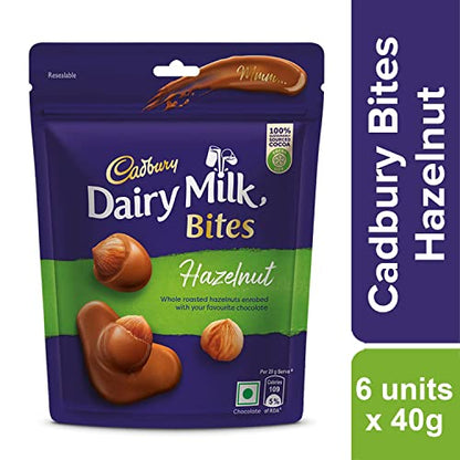 Cadbury Dairy Milk Bites- Hazelnut, 40g - Pack of 6