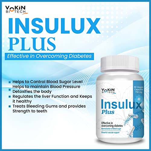 Vokin Biotech Herbal Insulux Plus For Endocrine Health & Diabetes Control (60 Capsules)