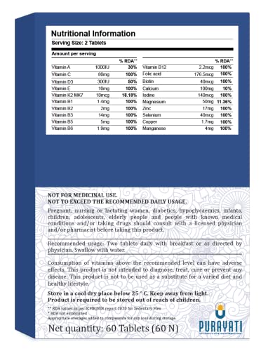 Purayati Multivitamin for Men (60 Tablets)
