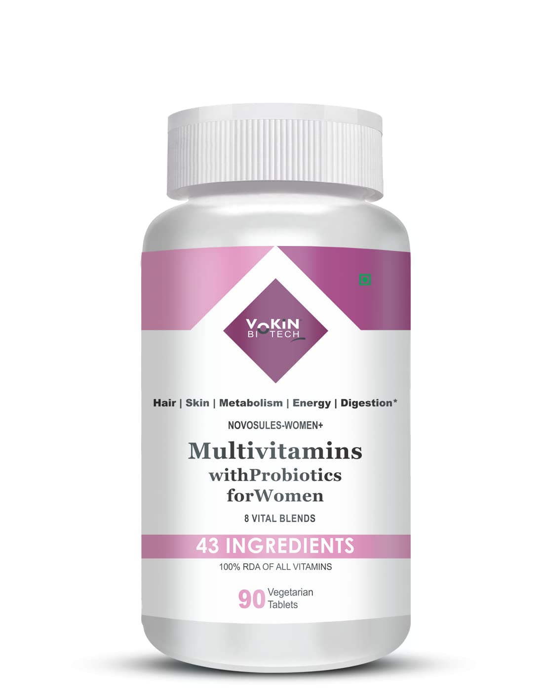 Vokin Biotech Multivitamin with Probiotics, With Vitamin C, Vitamin B, Vitamin D, Zinc, Supports Imm health, For (Multivitamin For Women) (90 Tablets)