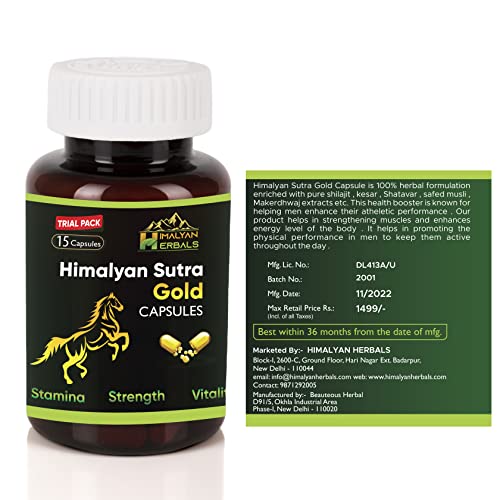 Himalyan Herbals Sutra Gold Capsules for Men | 15 Capsules Pack