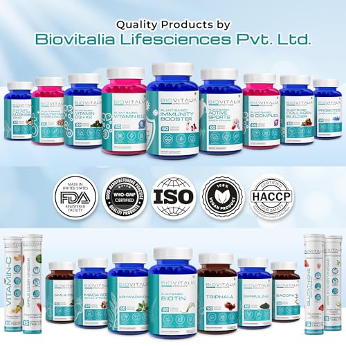 Biovitalia Organics Biotin 30mcg Capsule | Supports Hairs & Nails Growth | Promotes Hormonal Balanceary Supplement for Men & Women - 60 Vegan Capsules