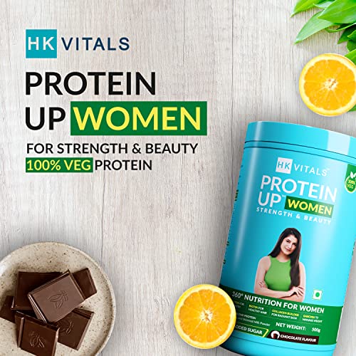HealthKart HK Vitals ProteinUp Women with Soy, Whey, Vit C, Biotin, Garcinia & Green Tea, for Strength & Beauty (Chocolate, 500 g)