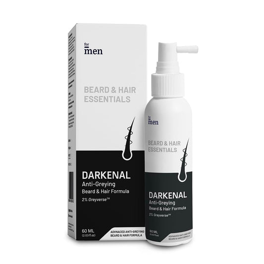 ForMen Darkenal Anti Greying Hair Serum with 2% Greyverse | Naturally Pigmented, Hair Greying, Thinn | No Synthetic Colours, Melanin Synthesis - 60 ml