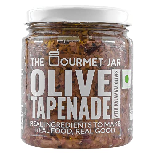 The Gourmet Jar Olive Tapenade for Sandwich and Pasta - Nutty Dip with Kalamata Olives - Gluten Free - 180 Gm