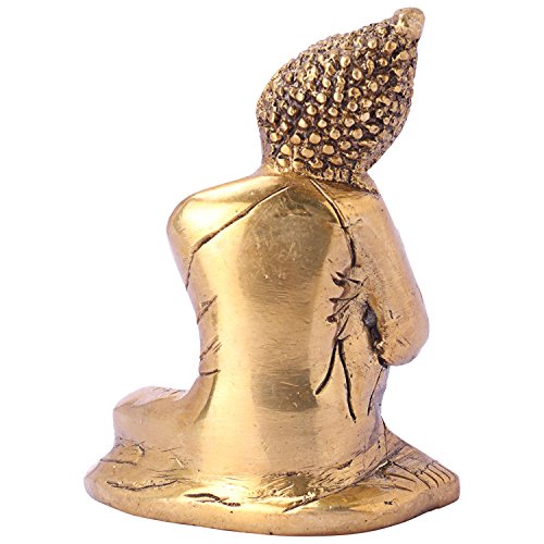 DreamKraft Metal Lord Buddha Idol (Gold, Standard)