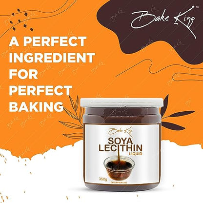 BAKE KING Soya Lecithin Liquid 350gm, Soya Lecithin Liquid Silky and Smooth Chocolate, Soya Lecithin Chewy and Light, 350gm