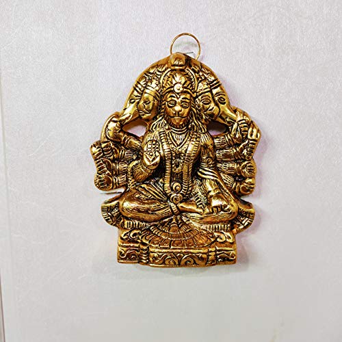 KridayKraft Metal Hanuman ji Statue Showpiece Figurines- Standard, Gold