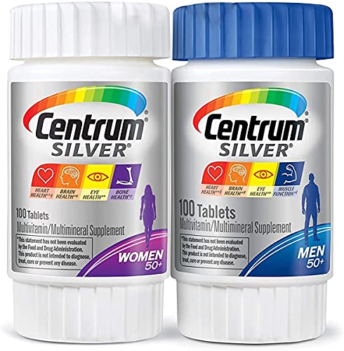 Centrum Silver Centrum Silver Men & Women Multi-Pack Multivitamn, Age 50+ (200 Count in Total), Multi-Colored