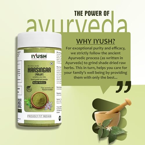 IYUSH Herbal Ayurveda Parijat Leaves Powder – 250gm | Harsingar Leaves Powder | Parijat Powder | Harsingar Powder