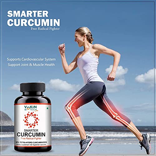 Vokin Biotech Organic Smarter Turmeric Curcumin Extract 95% Piperine For Skin, Bone, and Joint Health 60 Capsules