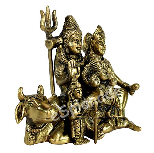 StonKraft Brass Shiva Parvati Ganesh Shiv Pariwar Family Idol Murti Statue