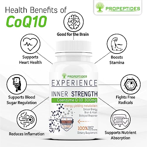 Propeptides Coenzyme Q10, Coq10 Supplement As Ubiquinol 300mg, with Omega 3, Alpha Lipoic Acid, VitaEnergy Levels, 120 Tablets