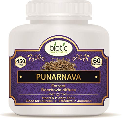 Biotic Punarnava Capsules for Kidney - Boerhaavia diffusa Extract 450mg - 60 Veg Capsules