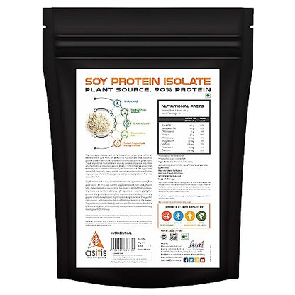 Asitis Nutrition Soy Protein Isolate 90% | Vegan Plant Protein - 500 gm