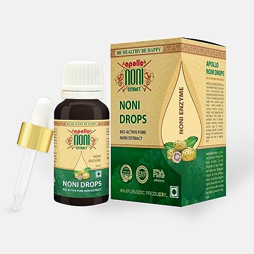 Apollo Noni Enzyme Drops Extract, Bio Active - Double Boost Your Immune, Contain Antioxidant Properties, 20ml (Pack of 1)