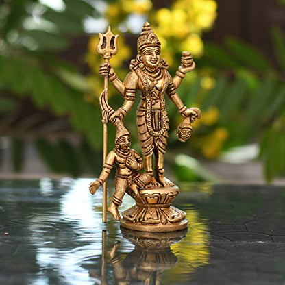 Collectible India Brass Mahalsa Narayan Mhalsa Narayani Goddess Idol Statue murti, Female Avatar of The god Vishnu