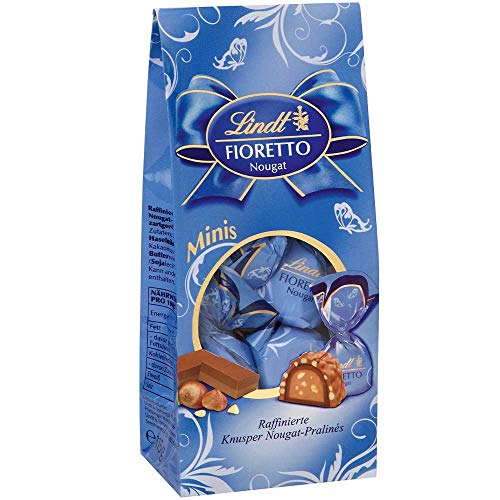 Lindt Fioretto Minis Nougat Chocolate Raffinierte Knusper Nougat Praline ( Refined Crunchy Nougat Praline ) Packet 100g