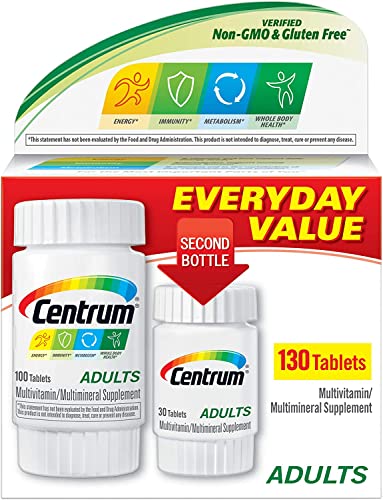 Centrum Adults Multivitamin And Multimineral Supplement 130 Tablet (For Travel & Home)