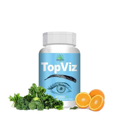 Healthy Nutrition - Just for the Health of it Topviz (50 mg) Eye Care Supplement with Lutein and Zea, Blue light & Digital Gaurd 60 Vegetarian Tablets