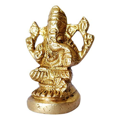 GURU JEE™ Brass Murti Ganesha Gajanana Statue Idol for Gift Pooja Mandir Temple Home Decor