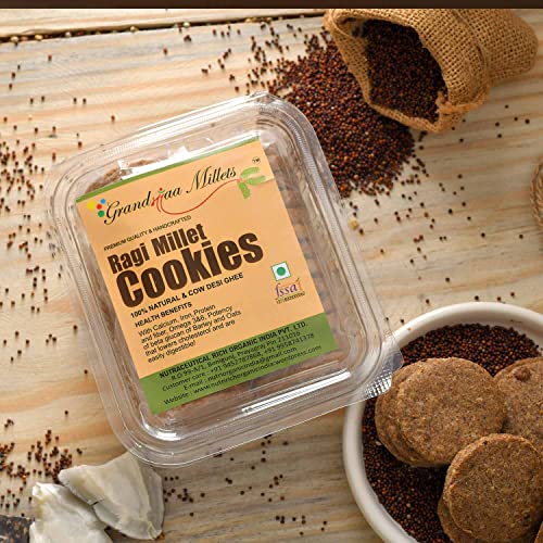 Grandmaa Millets Ragi Cow Desi Ghee Cookies, High Fiber Delicious Cookies