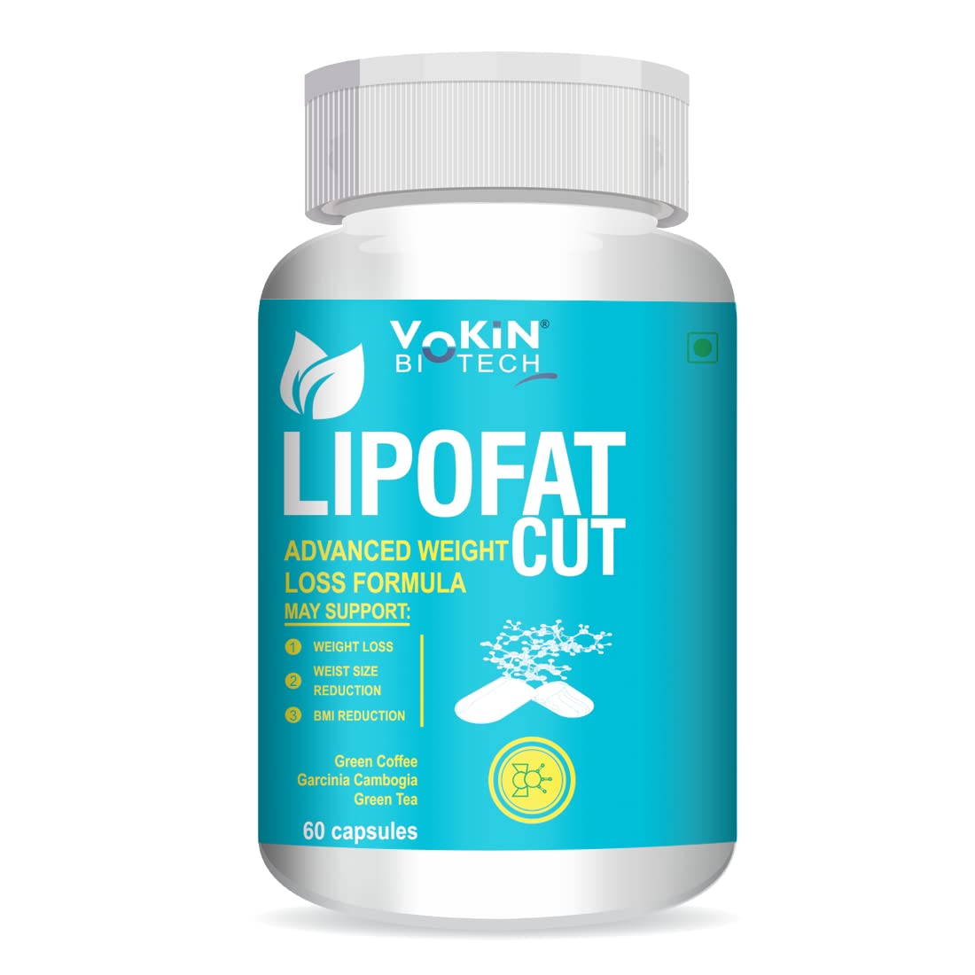 Vokin Biotech Lipofat Cut Advanced Weight Loss Formula Support Weight Loss & BMI Reduction (60 capsules)