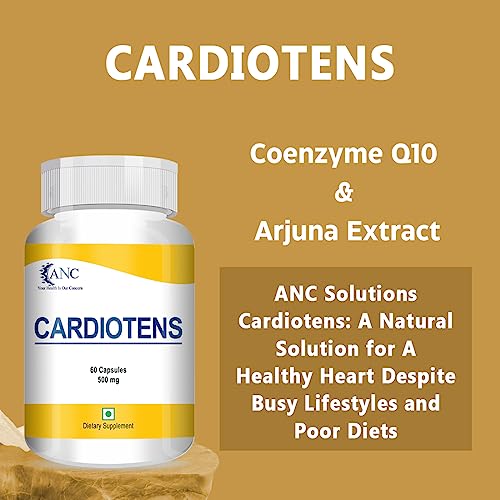 ANC CARDIOTENS with Arjuna Extract & Moringa Extract Heart Health Supplement Veg (60 Capsules) for Men & Women -Pack of 1