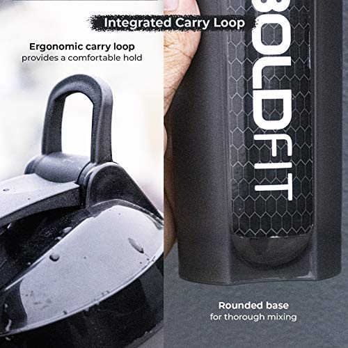 Boldfit Plastic Gym Typhoon Shaker Bottle Sipper Bottle Ideal for Protein, Preworkout (Typhoon Black, 700 Ml)