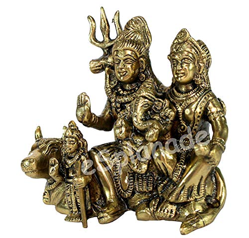 StonKraft Brass Shiva Parvati Ganesh Shiv Pariwar Family Idol Murti Statue