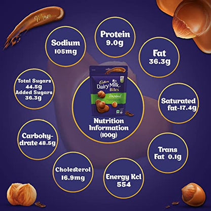 Cadbury Dairy Milk Bites- Almonds & Hazelnut (6 pack of 40g each)