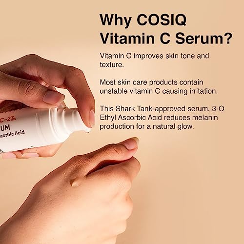 CosIQ 23% Vitamin C Face Serum for Glowing Skin | Highly Stable | Brightening Vit C Formula For Men and Women | 30ml