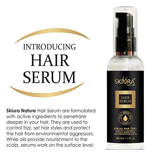 Skiura Nature Total Repair Hair Serum Enriched with Ferment and Almond Oil For Silky Smooth Hair, Tangle Free and Frizz Free- 100 ML