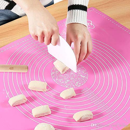 VAVSU Non-Stick Silicon Reusable Pastry Fondant Dough roti chapati Rolling Baking Sheet mat with Measurements Multicolour